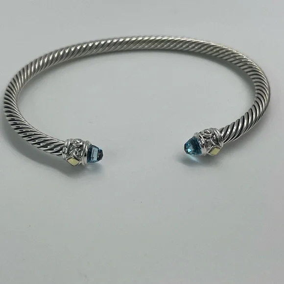 David Yurman Renaissance Blue Topaz Bracelet with 18K Yellow Gold - Picture 11 of 15